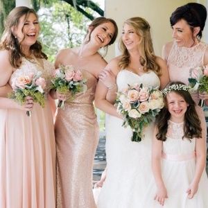 BARI JAY BRIDESMAID SEQUIN FORMAL GOWN BLUSH